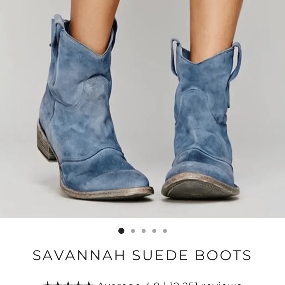 Savannah Azure Suede Ankle Boots